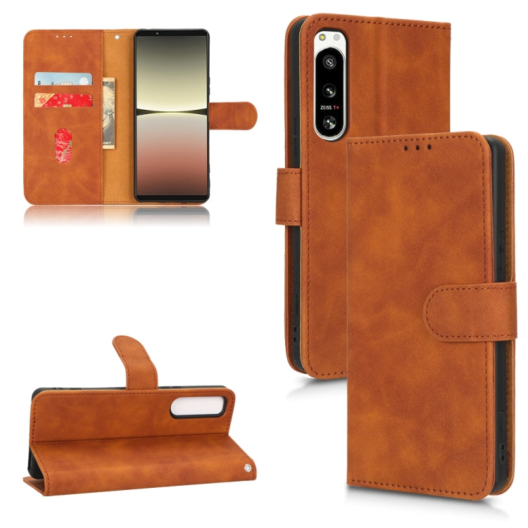 For Sony Xperia 5 IV Skin Feel Magnetic Flip Leather Phone Case