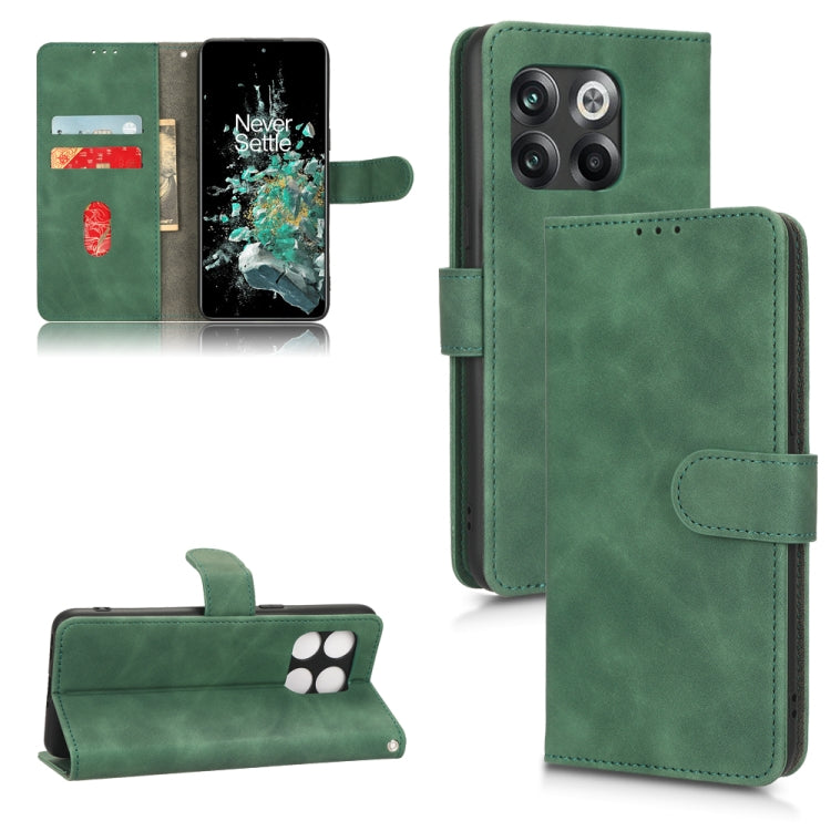 For OnePlus 10T 5G Skin Feel Magnetic Flip Leather Phone Case