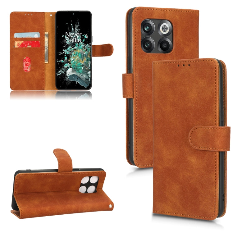 For OnePlus 10T 5G Skin Feel Magnetic Flip Leather Phone Case