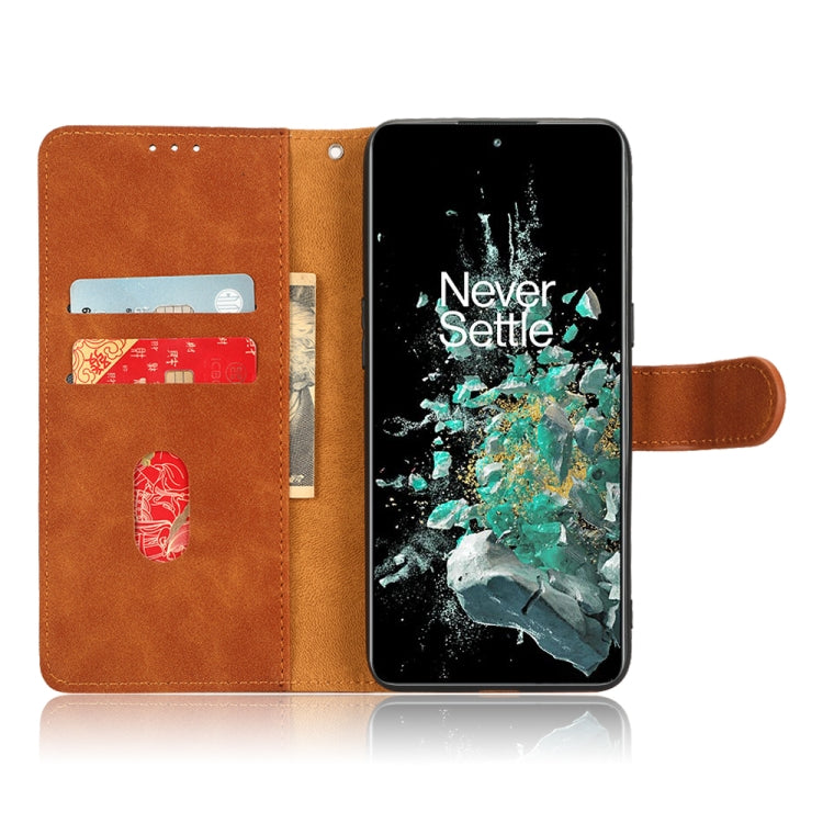 For OnePlus 10T 5G Skin Feel Magnetic Flip Leather Phone Case
