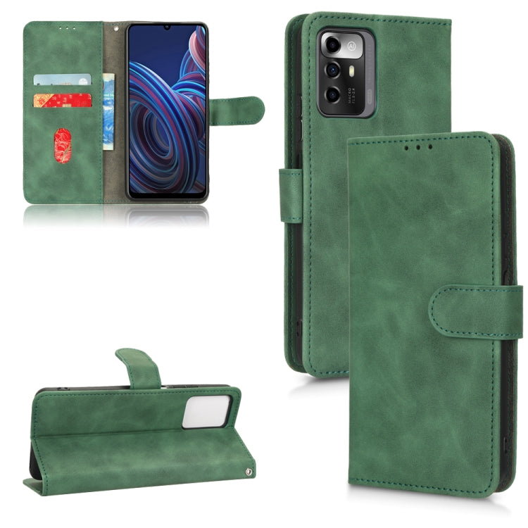 For ZTE Blade A72 5G Skin Feel Magnetic Flip Leather Phone Case