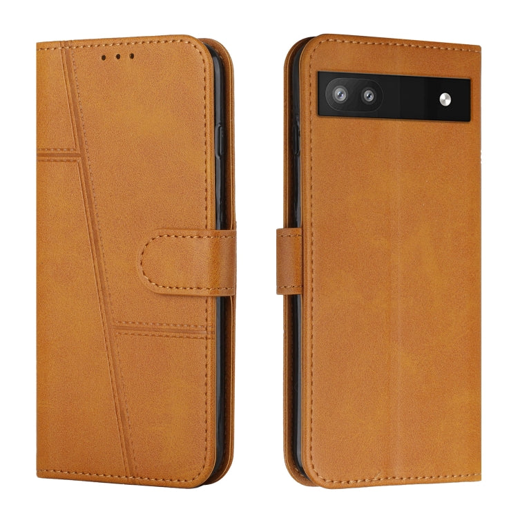 For Google Pixel 6a Stitching Calf Texture Buckle Leather Phone Case