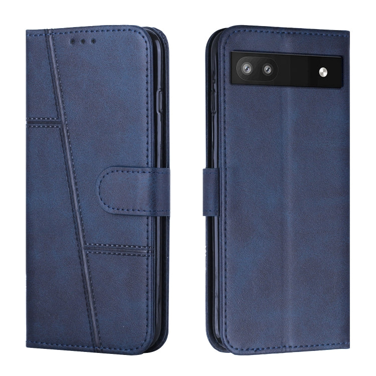 For Google Pixel 6a Stitching Calf Texture Buckle Leather Phone Case