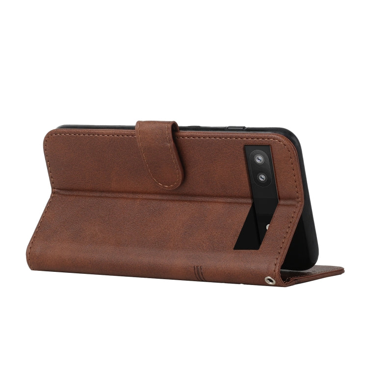 For Google Pixel 6a Stitching Calf Texture Buckle Leather Phone Case