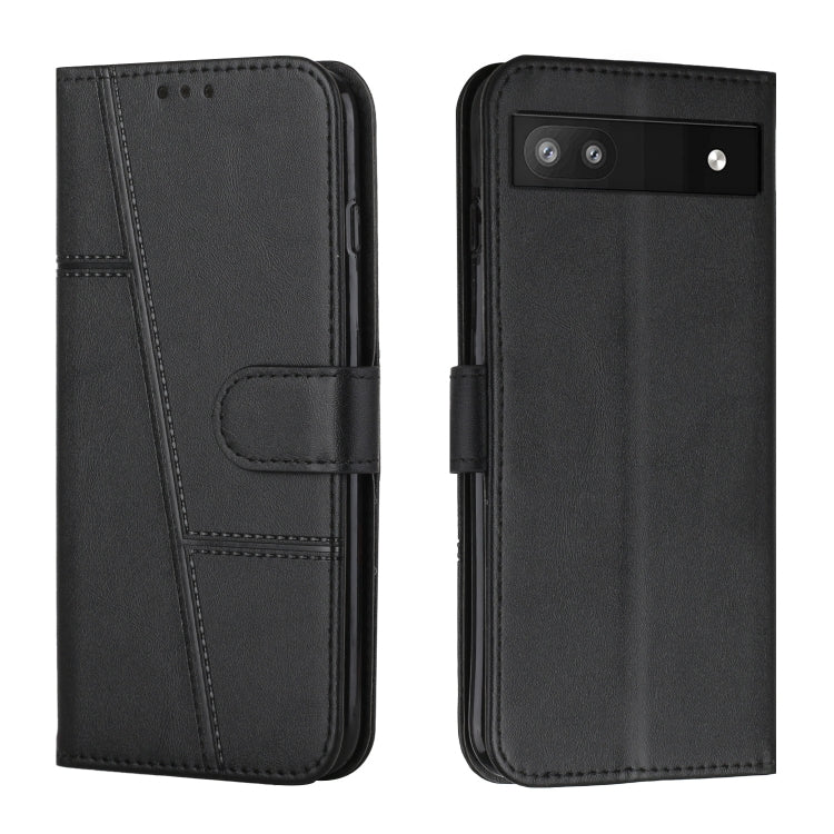 For Google Pixel 6a Stitching Calf Texture Buckle Leather Phone Case