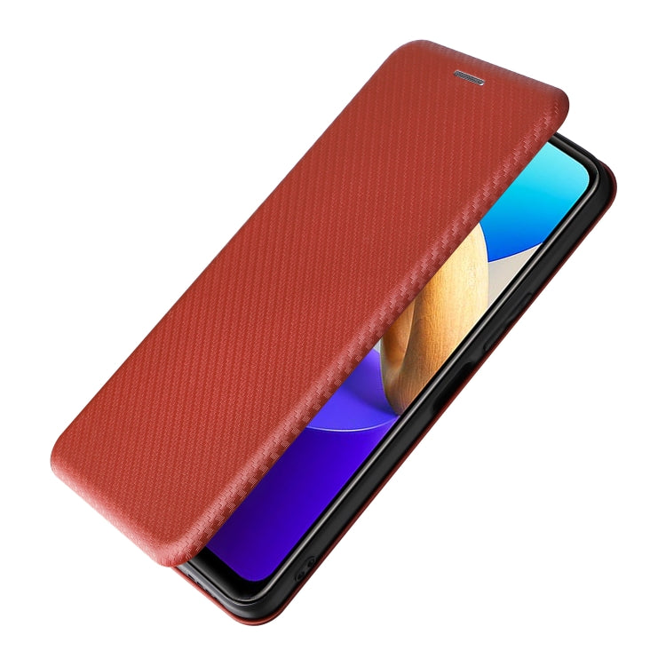 For vivo Y22s / Y35 Carbon Fiber Texture Leather Phone Case