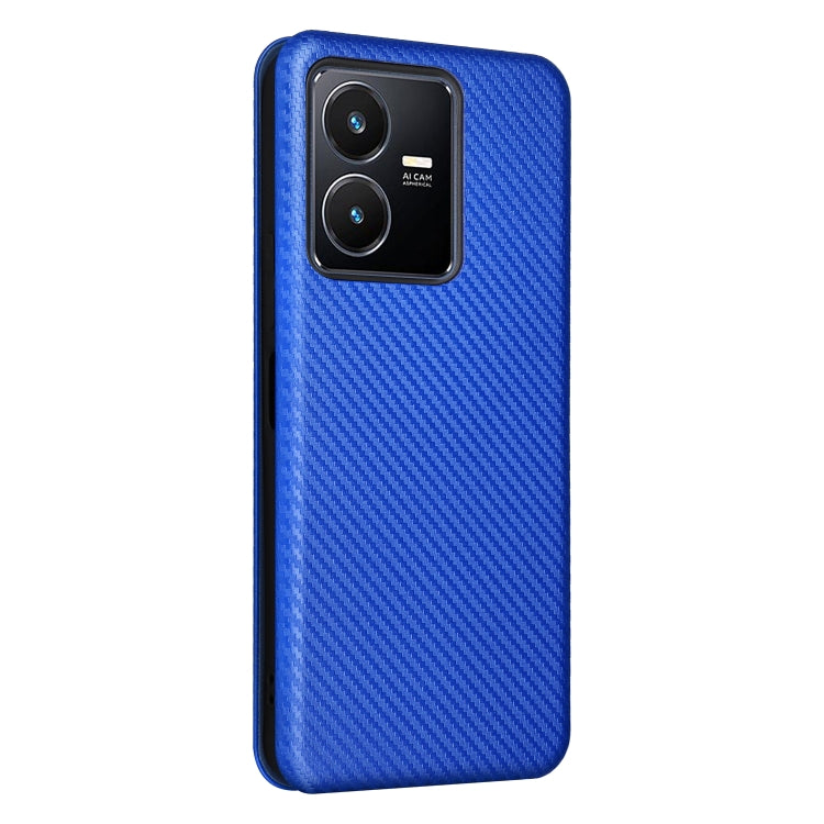 For vivo Y22s / Y35 Carbon Fiber Texture Leather Phone Case