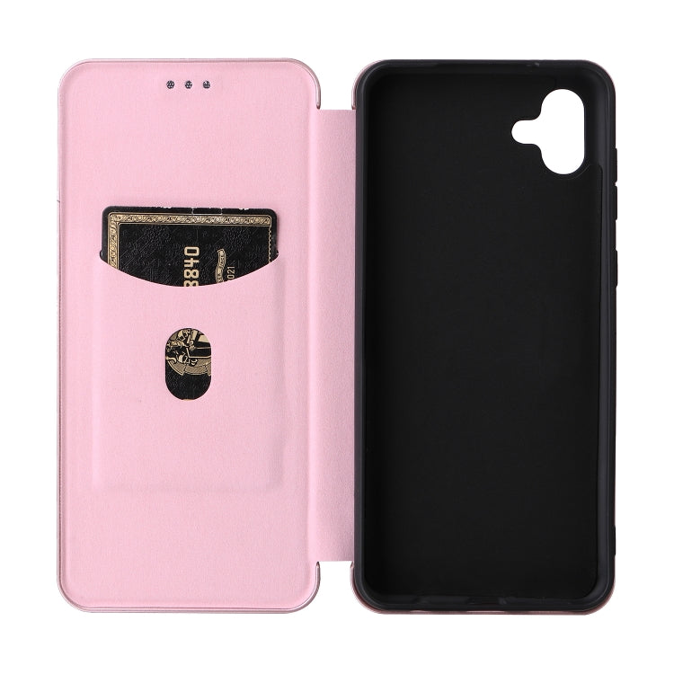 For Samsung Galaxy A04 4G Carbon Fiber Texture Leather Phone Case