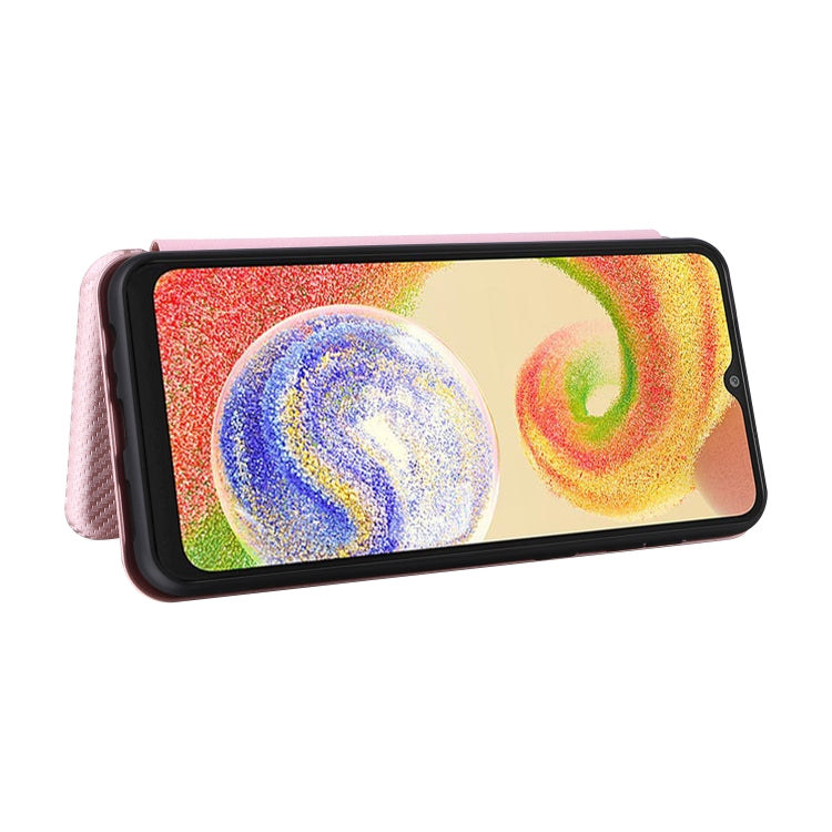 For Samsung Galaxy A04 4G Carbon Fiber Texture Leather Phone Case
