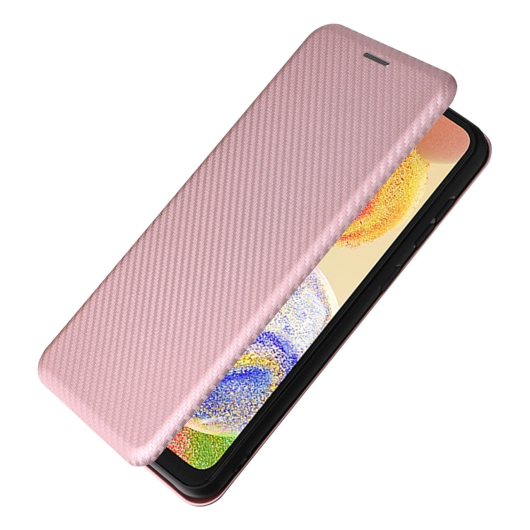 For Samsung Galaxy A04 4G Carbon Fiber Texture Leather Phone Case