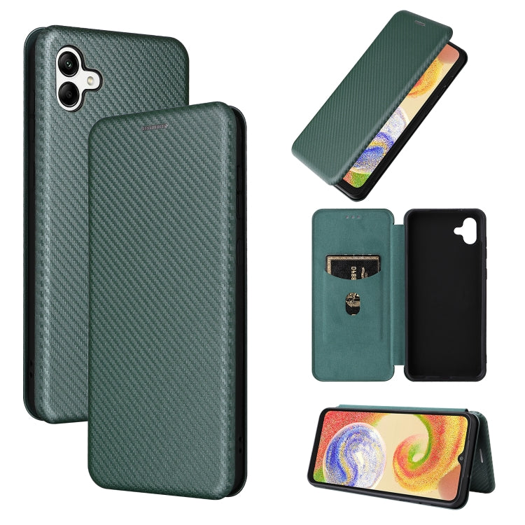 For Samsung Galaxy A04 4G Carbon Fiber Texture Leather Phone Case