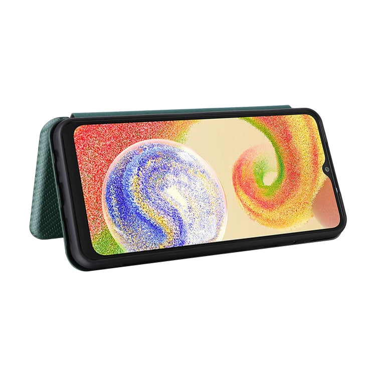For Samsung Galaxy A04 4G Carbon Fiber Texture Leather Phone Case