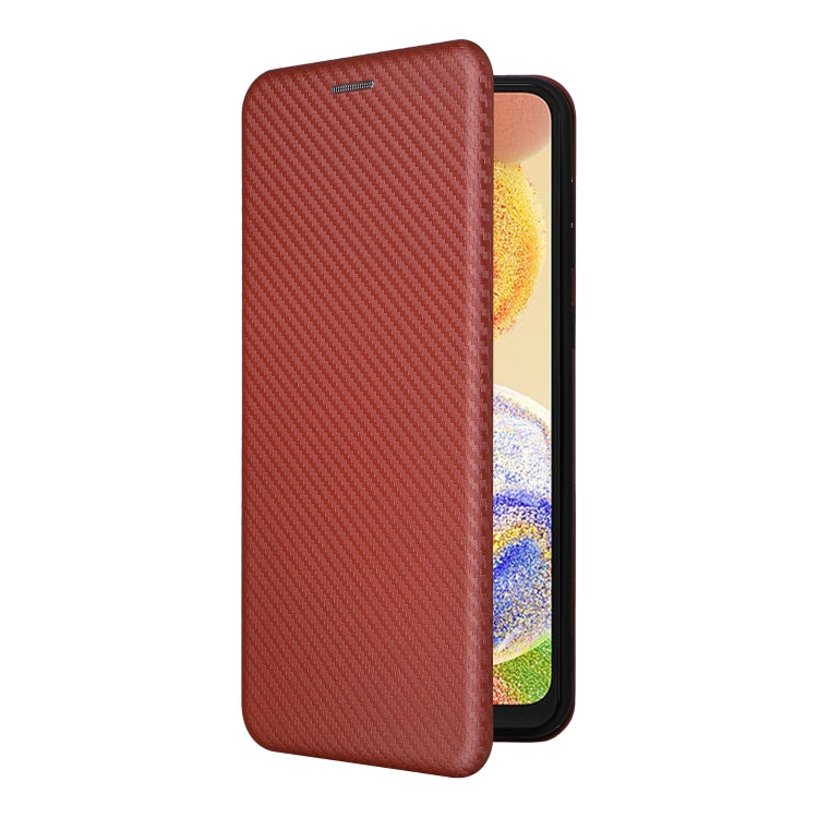For Samsung Galaxy A04 4G Carbon Fiber Texture Leather Phone Case