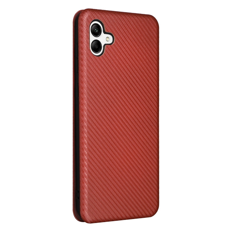 For Samsung Galaxy A04 4G Carbon Fiber Texture Leather Phone Case