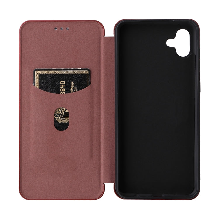 For Samsung Galaxy A04 4G Carbon Fiber Texture Leather Phone Case