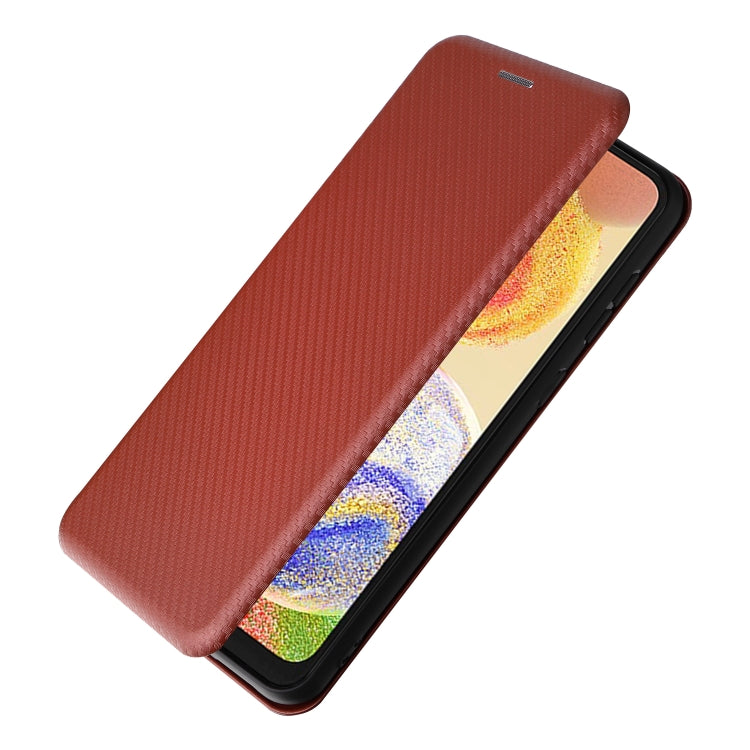 For Samsung Galaxy A04 4G Carbon Fiber Texture Leather Phone Case