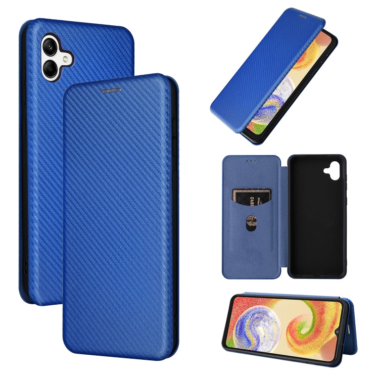 For Samsung Galaxy A04 4G Carbon Fiber Texture Leather Phone Case