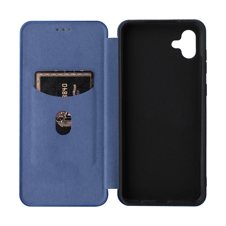 For Samsung Galaxy A04 4G Carbon Fiber Texture Leather Phone Case