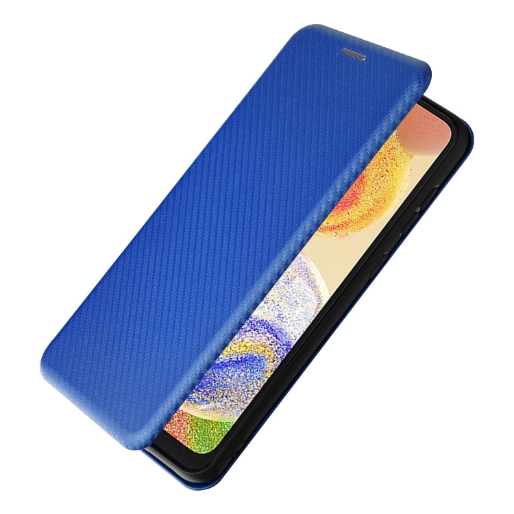For Samsung Galaxy A04 4G Carbon Fiber Texture Leather Phone Case