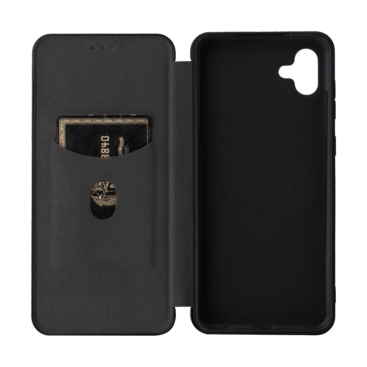 For Samsung Galaxy A04 4G Carbon Fiber Texture Leather Phone Case