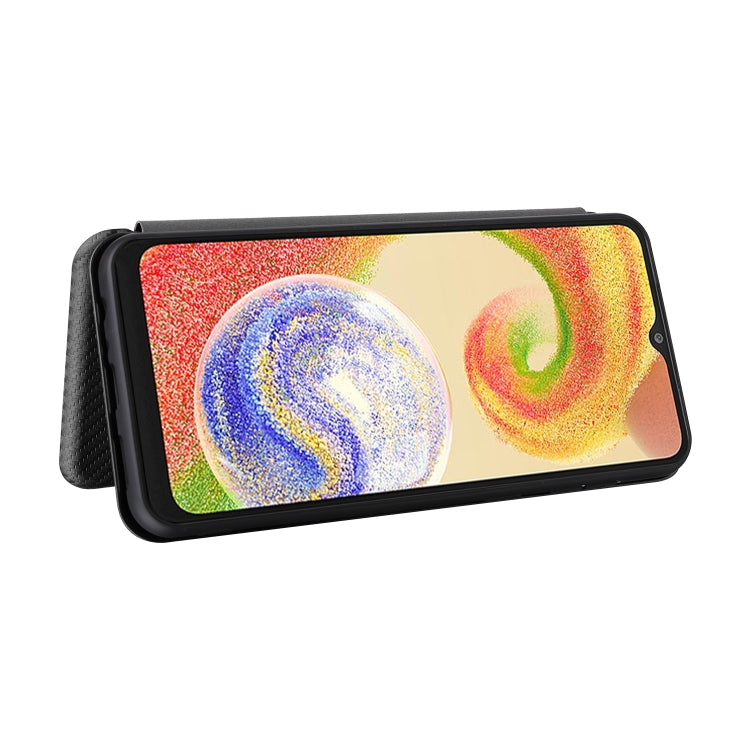 For Samsung Galaxy A04 4G Carbon Fiber Texture Leather Phone Case