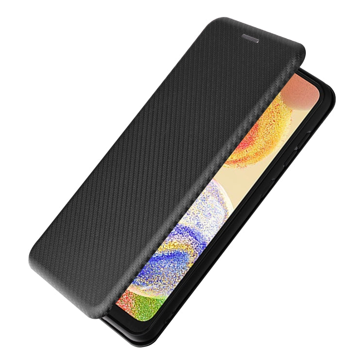 For Samsung Galaxy A04 4G Carbon Fiber Texture Leather Phone Case
