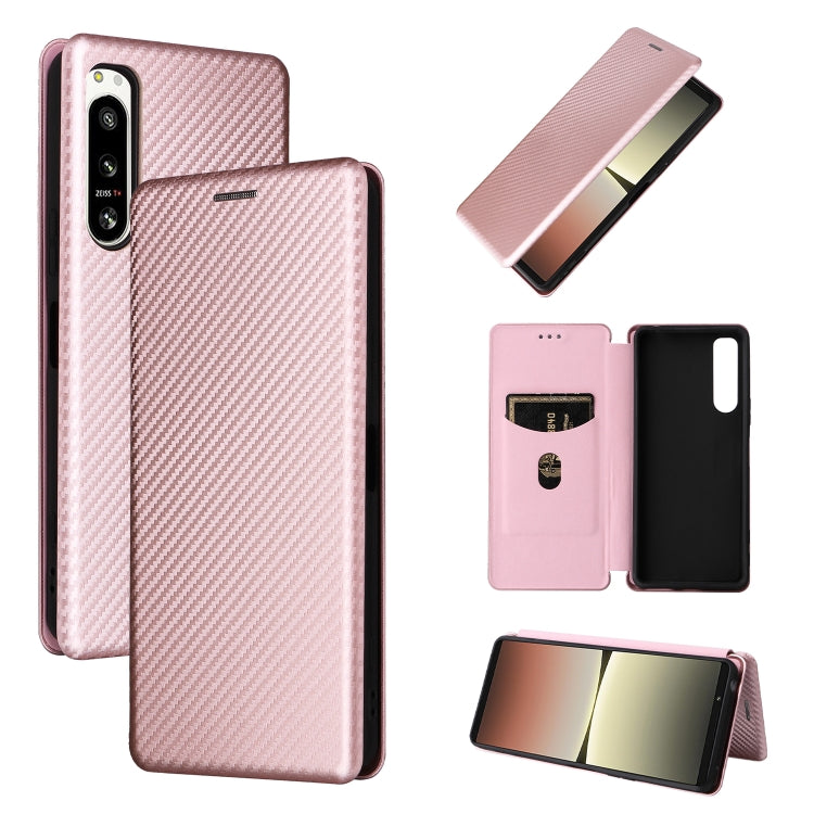 For Sony Xperia 5 IV Carbon Fiber Texture Leather Phone Case