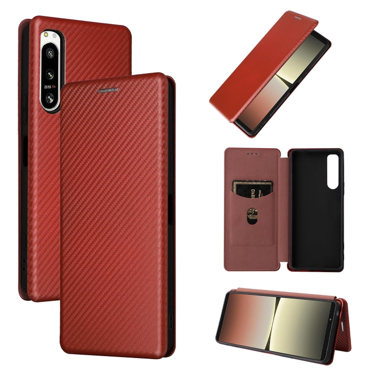 For Sony Xperia 5 IV Carbon Fiber Texture Leather Phone Case