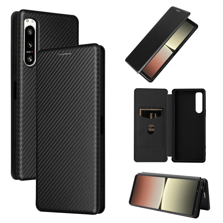 For Sony Xperia 5 IV Carbon Fiber Texture Leather Phone Case