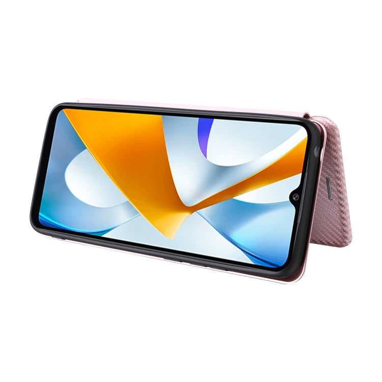 For Xiaomi Poco C40 Carbon Fiber Texture Leather Phone Case