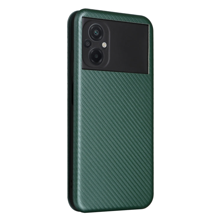For Xiaomi Poco M5 4G Carbon Fiber Texture Leather Phone Case