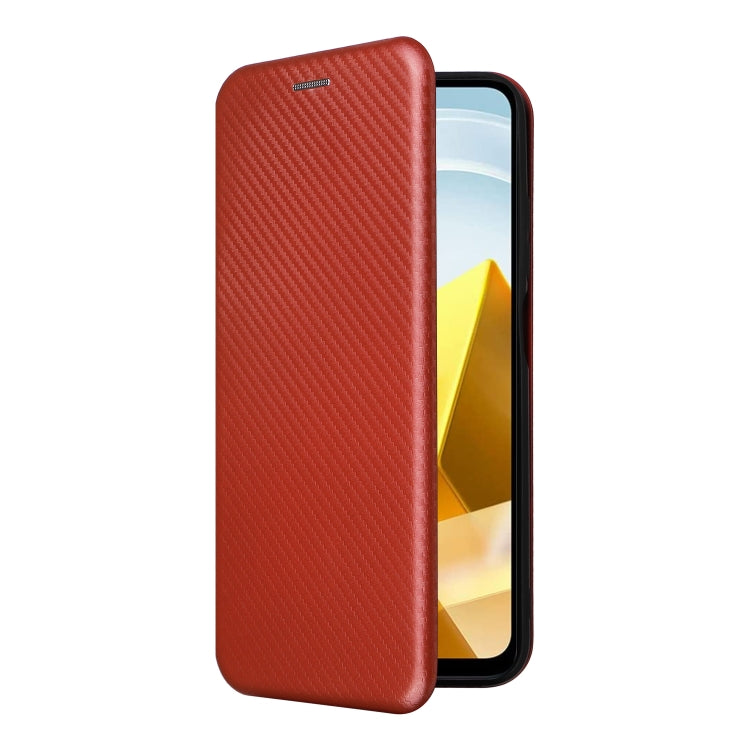 For Xiaomi Poco M5 4G Carbon Fiber Texture Leather Phone Case
