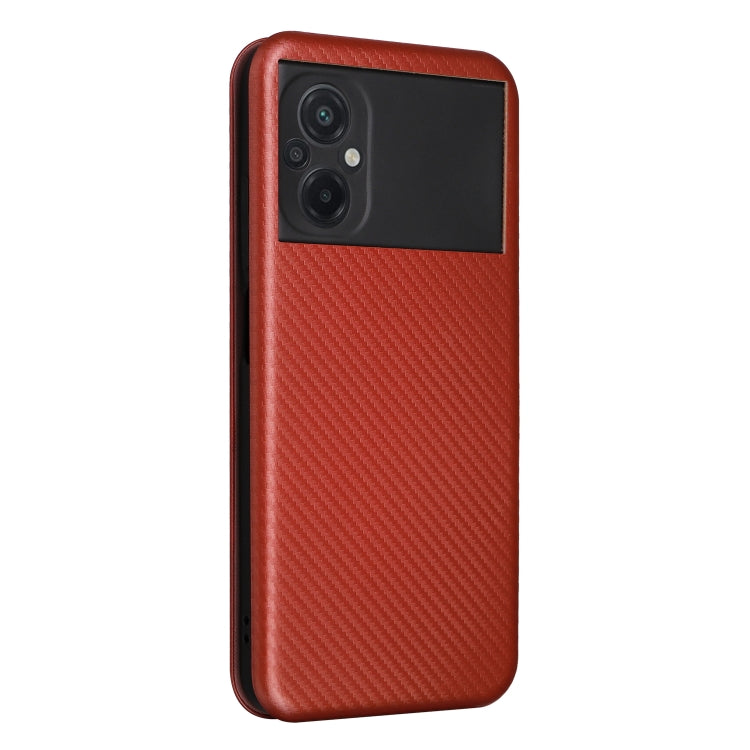 For Xiaomi Poco M5 4G Carbon Fiber Texture Leather Phone Case