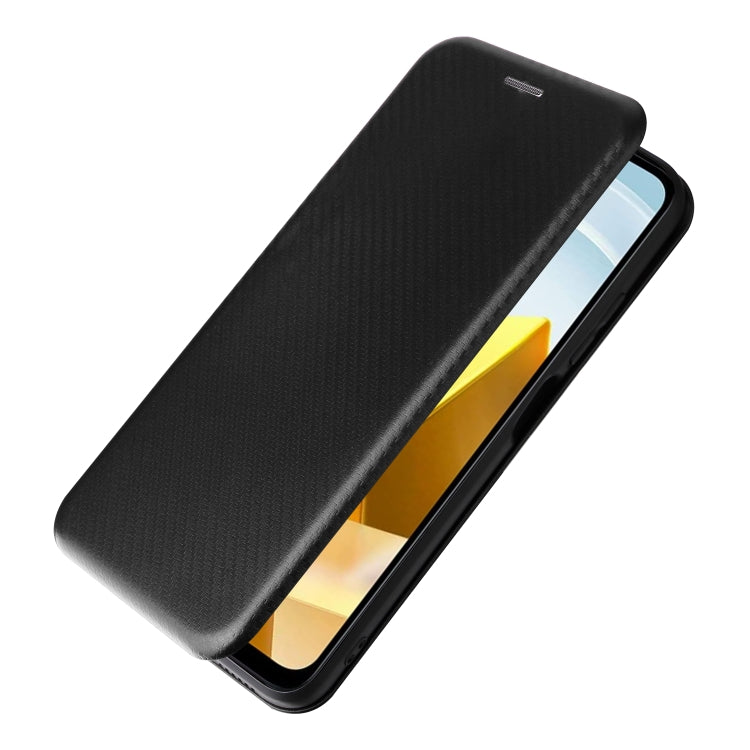 For Xiaomi Poco M5 4G Carbon Fiber Texture Leather Phone Case