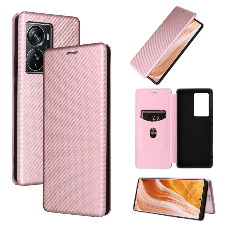 For ZTE Axon 40 Pro Carbon Fiber Texture Leather Phone Case