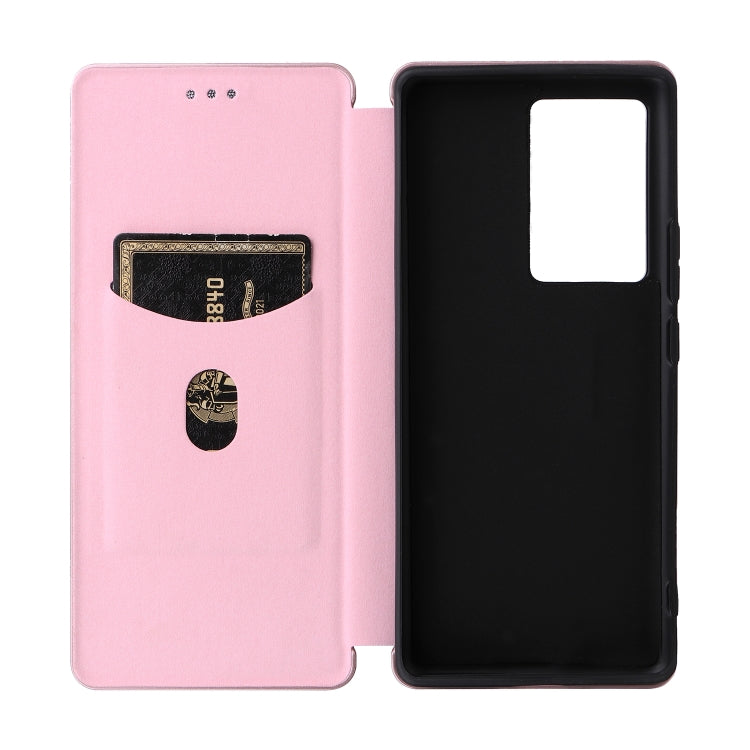 For ZTE Axon 40 Pro Carbon Fiber Texture Leather Phone Case