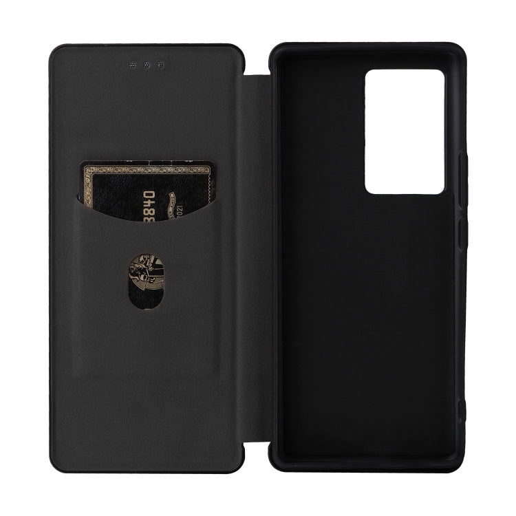 For ZTE Axon 40 Pro Carbon Fiber Texture Leather Phone Case