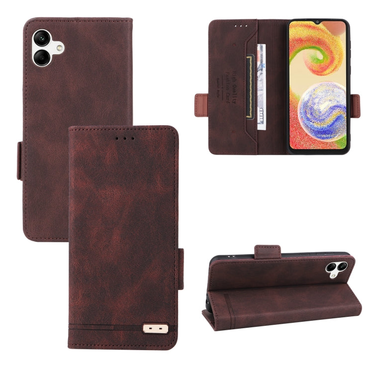 For Samsung Galaxy A04 4G Magnetic Clasp Flip Leather Phone Case