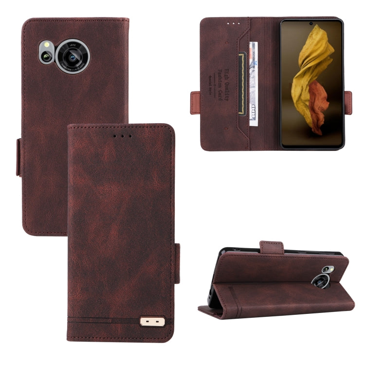 For Sharp Aquos Sense7 Plus Magnetic Clasp Flip Leather Phone Case