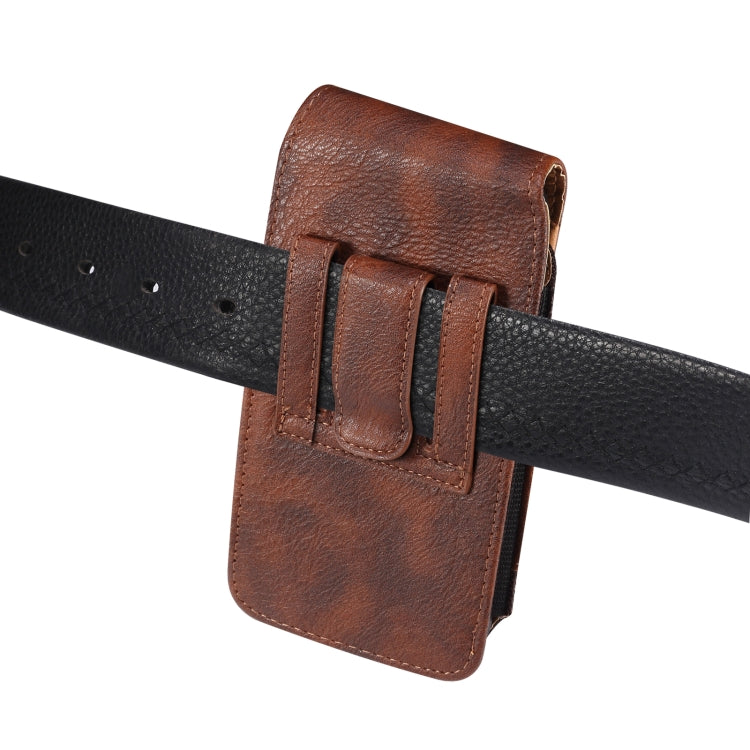 For 5.2 inch Mobile Phone Cowhide Texture Oxford Cloth Waist Bag