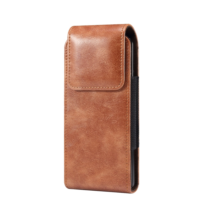 Lambskin Texture Leather Waist Bag for Folding Mobile Phone