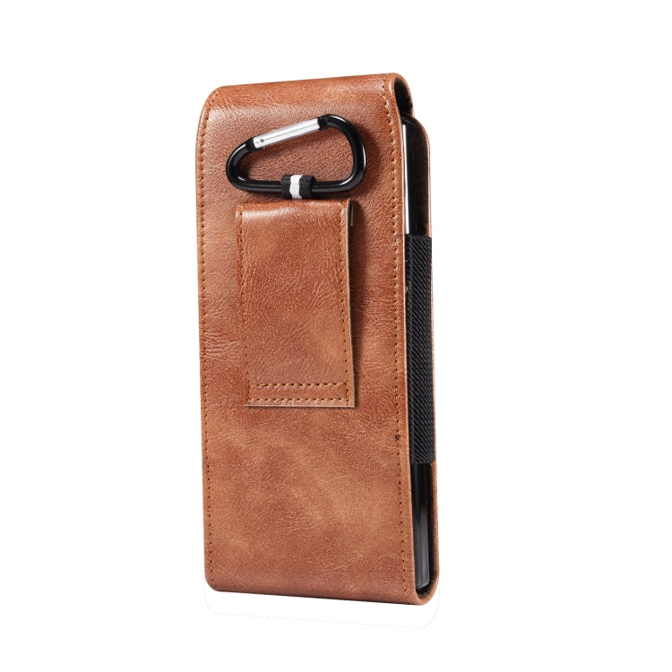 Lambskin Texture Leather Waist Bag for Folding Mobile Phone