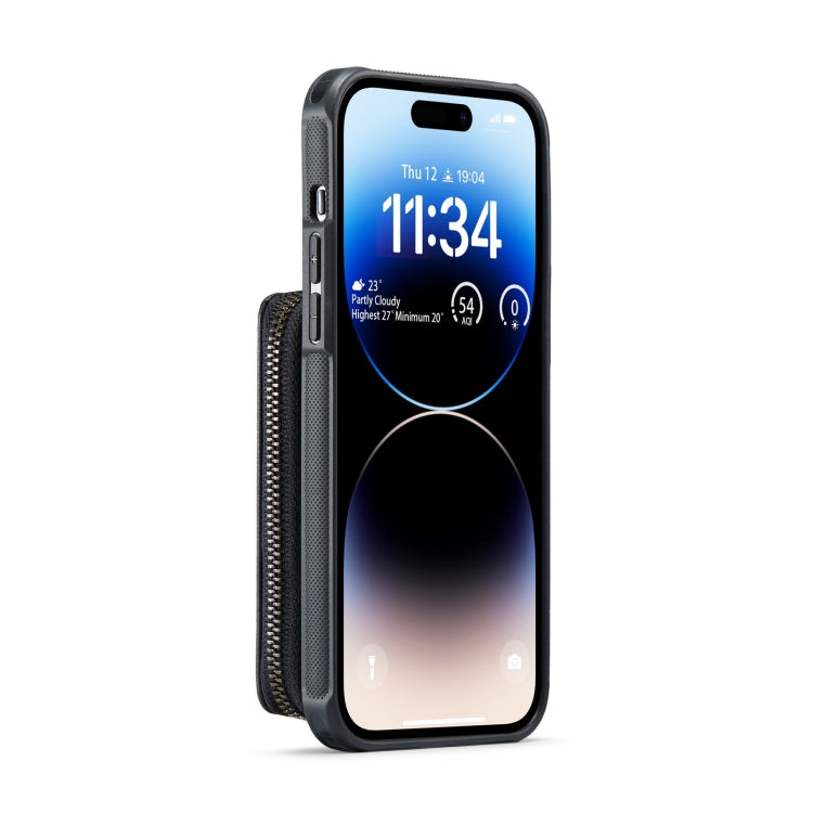 For iPhone 14 Pro JEEHOOD C22 Series Zipper Wallet Phone Case