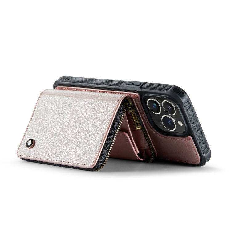 For iPhone 14 Pro JEEHOOD C22 Series Zipper Wallet Phone Case