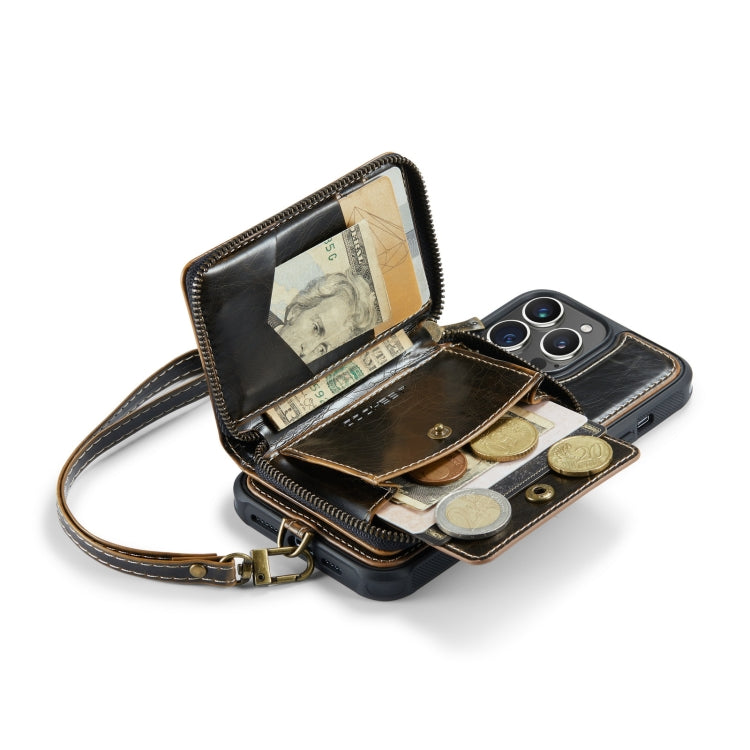 For iPhone 14 Pro JEEHOOD C22 Series Zipper Wallet Phone Case