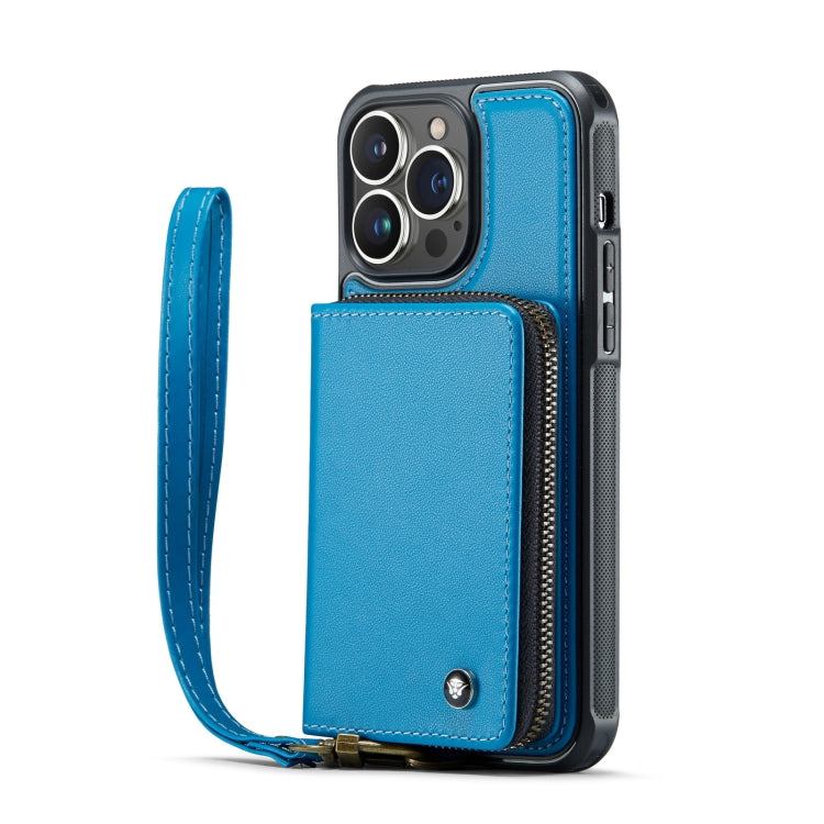 For iPhone 14 Pro Max JEEHOOD C22 Series Zipper Wallet Phone Case