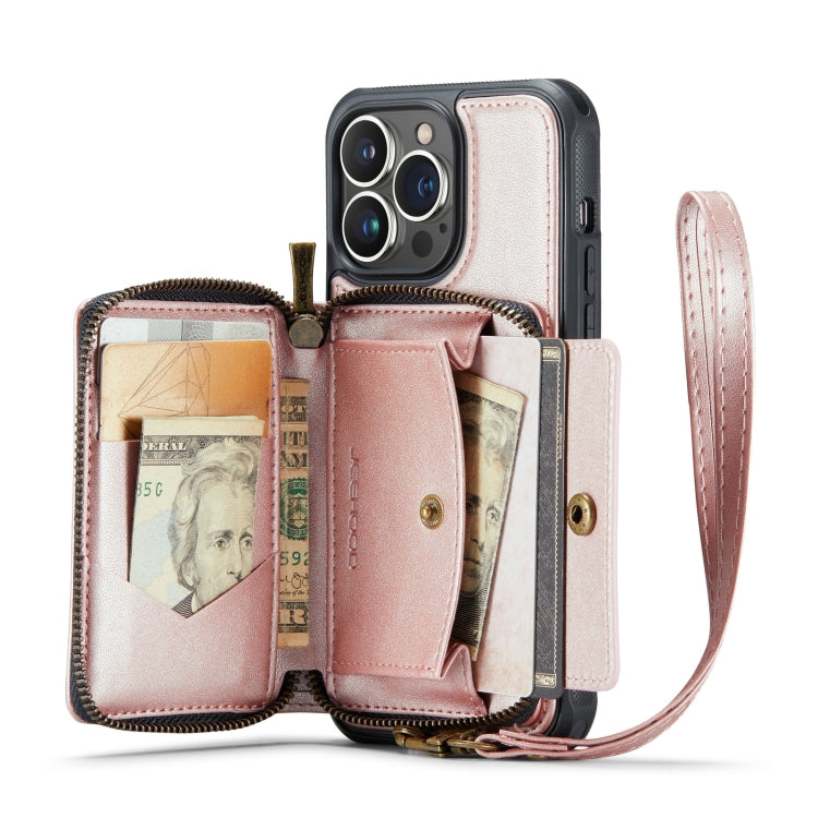 For iPhone 14 Pro Max JEEHOOD C22 Series Zipper Wallet Phone Case