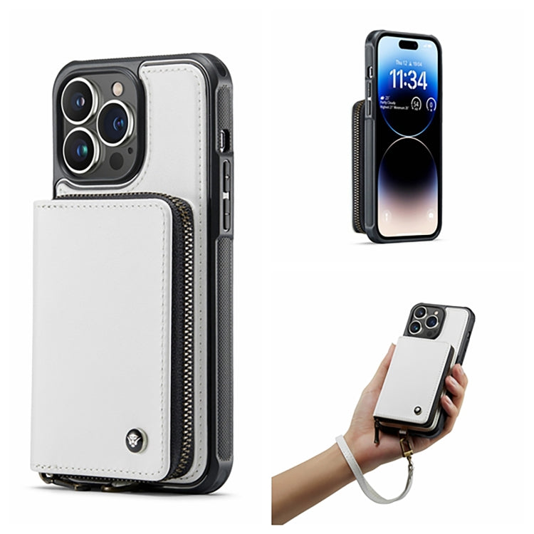 For iPhone 14 Pro Max JEEHOOD C22 Series Zipper Wallet Phone Case