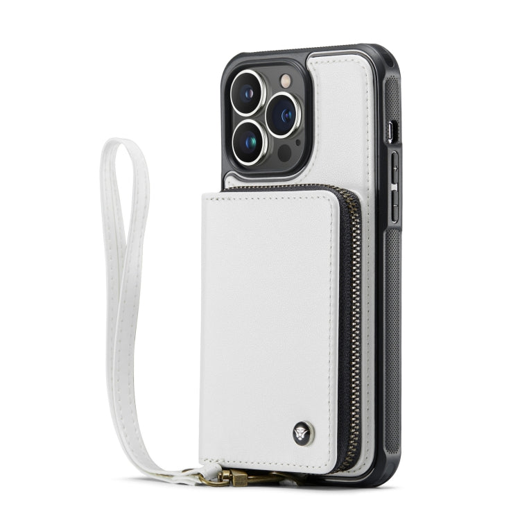 For iPhone 14 Pro Max JEEHOOD C22 Series Zipper Wallet Phone Case