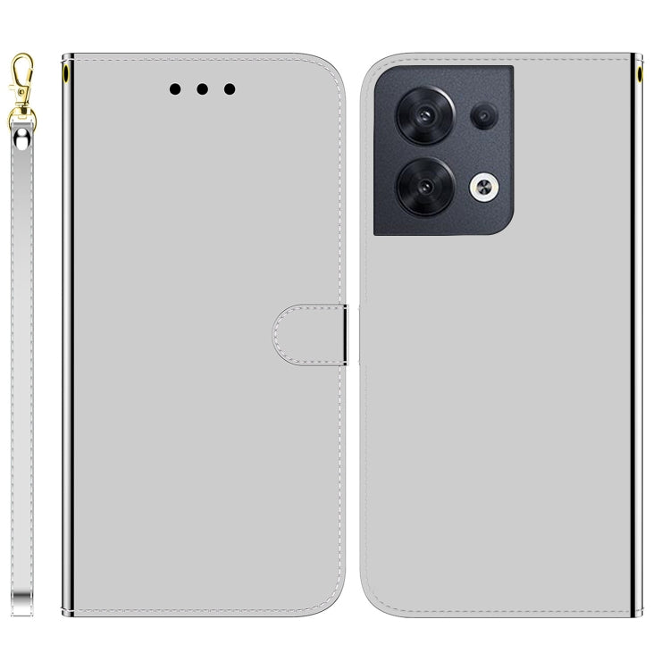For OPPO Reno8 Imitated Mirror Surface Flip Leather Phone Case